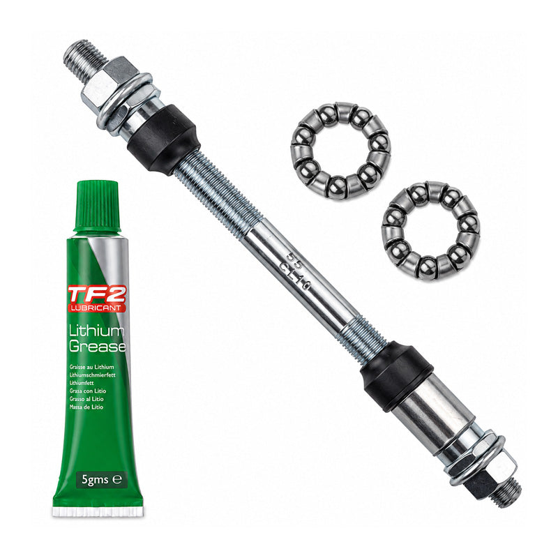 Cyclo 9.5x175mm Standard Rear Cycle Axle and Lithium Grease and Hub Cages