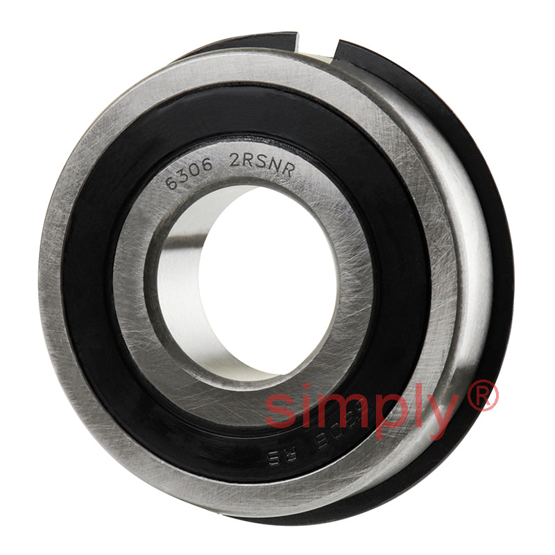 63062RSNR Budget Rubber Sealed Deep Groove Ball Bearing with Snap Ring 30x72x19mm