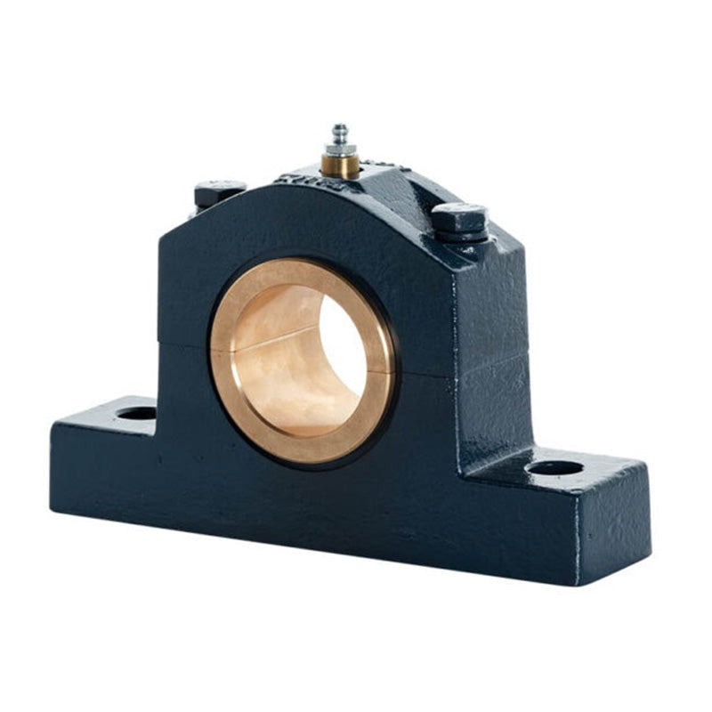 Major Brand DIN505-50M Medium Duty Metric Split Cast Iron Two Bolt Pillow / Plummer Block Housing with 50mm Bore Gunmetal Bush Insert - Allow 3-4 Weeks
