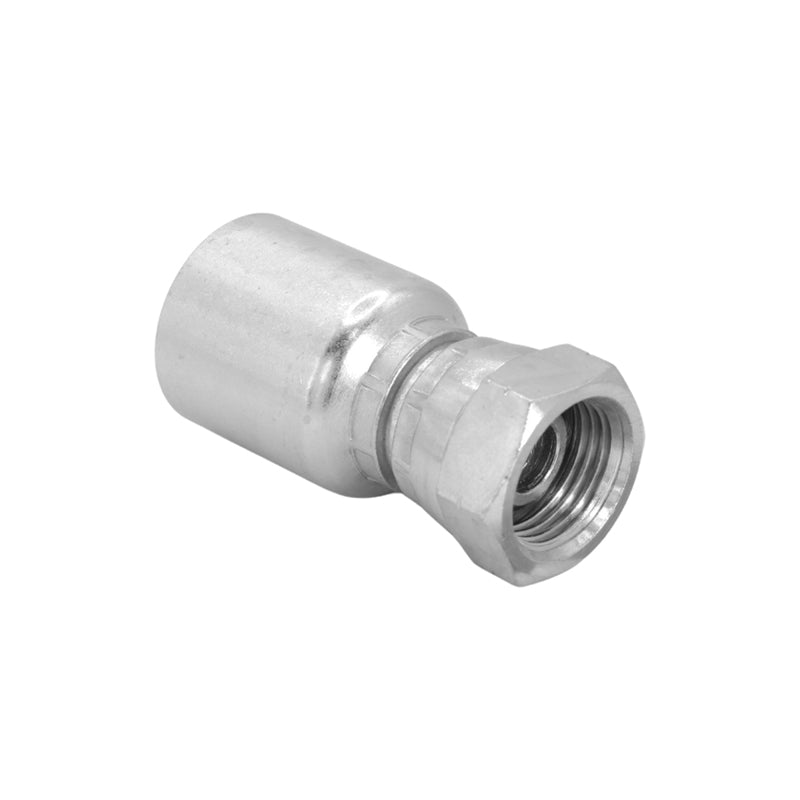 FLEXEQUIP 3/4 inch BSP Female One Piece Hose Fitting with 60 Degree Cone and 32mm Crimp Nut - Allow 2-3 Days