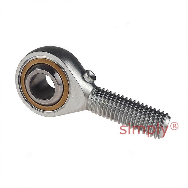 Fluro GAS05 Right Hand Steel / Bronze Male Plain Rod End (without lubrication hole) M5 Thread