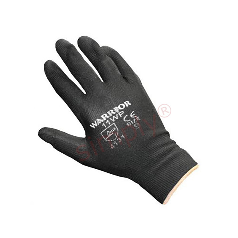 High Quality Polyurethane Black Dipped Knitwrist Gloves Size XL - 5 Pairs