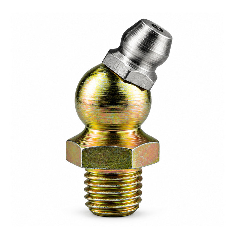 1/4x18 PTF Hardened Mild Steel Zinc Plated 65 deg Hydraulic Grease Nipples - Pack of 500