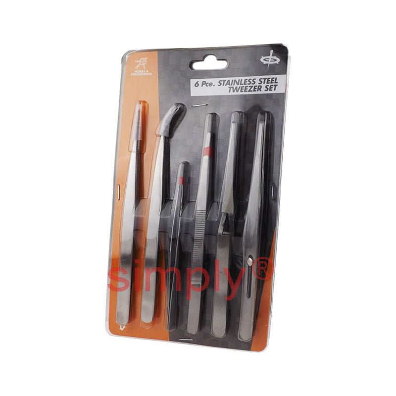 Toolzone 6pc Heavy Duty Tweezer Set