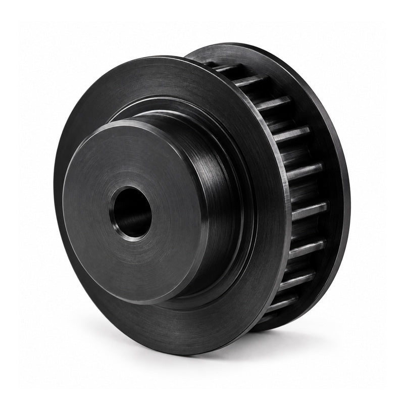 P28-14M-40F - 14mm Pitch 28 Tooth Flanged HTD Type Steel Pilot Bore Timing Pulley for 40mm Wide Belts