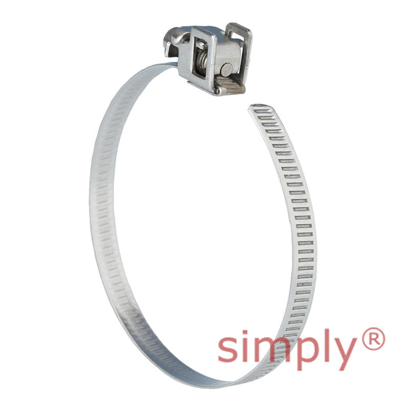 FLS250SS 304 Stainless Steel Jubilee Quick Release Fliplock Strap Adjustment Range 50mm-250mm Band Width 7mm