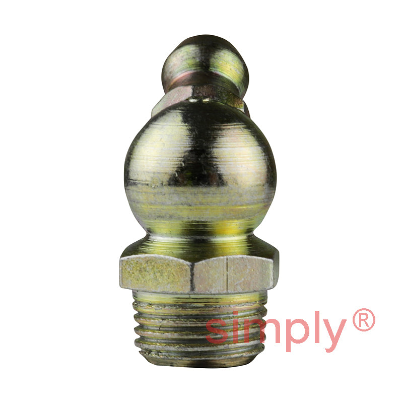 M6x1 Metric Tapered DIN Head-forming Thread Hardened Mild Steel Zinc Plated 45 deg Hydraulic Grease Nipples