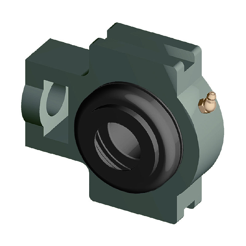 NTN S-UCTX10-114D1 Imperial Cast Iron Take Up Unit with 1-7/8 inch Bore Bearing Unit with Steel Plate Cover - Open Version - Allow 2-3 Days