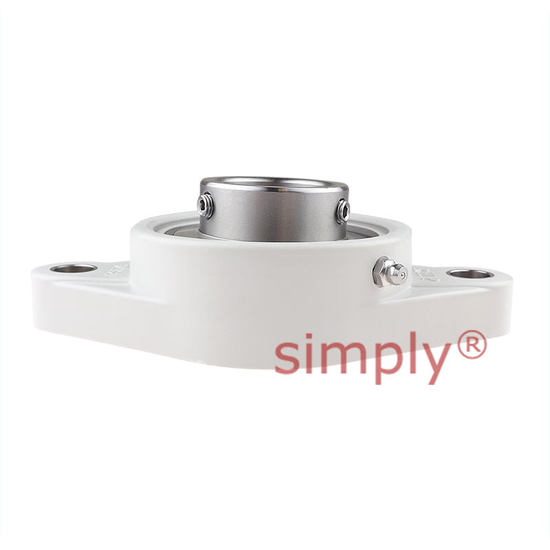 RHP PSFT3/4CR Thermo Plastic Two Bolt Oval Flange Housing with 3/4 inch Bore Stainless Insert - Allow 2-3 Days