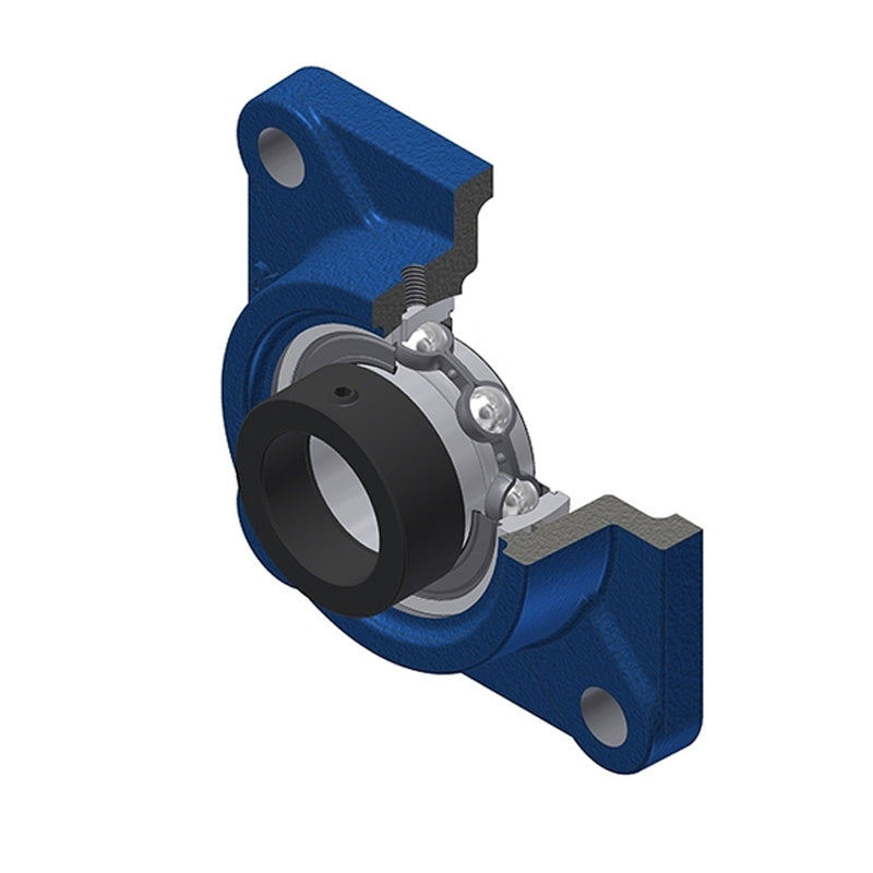 SNR ESF210 Metric Four Bolt Square Cast Iron Flange Housing with Eccentric Collar 50mm Bore - Allow 2-3 Days