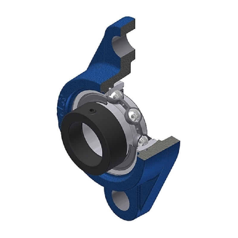 SNR ESFL207 Metric Two Bolt Cast Iron Oval Housing with 35mm Bore Eccentric Collar Insert - Allow 2-3 Days