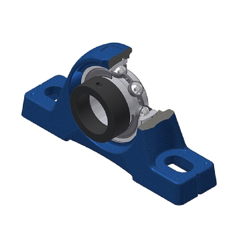 SNR ESPE207 Metric Cast Iron Two Bolt Pillow / Plummer Block Housing with 35mm Eccentric Collar Insert - Allow 2-3 Days