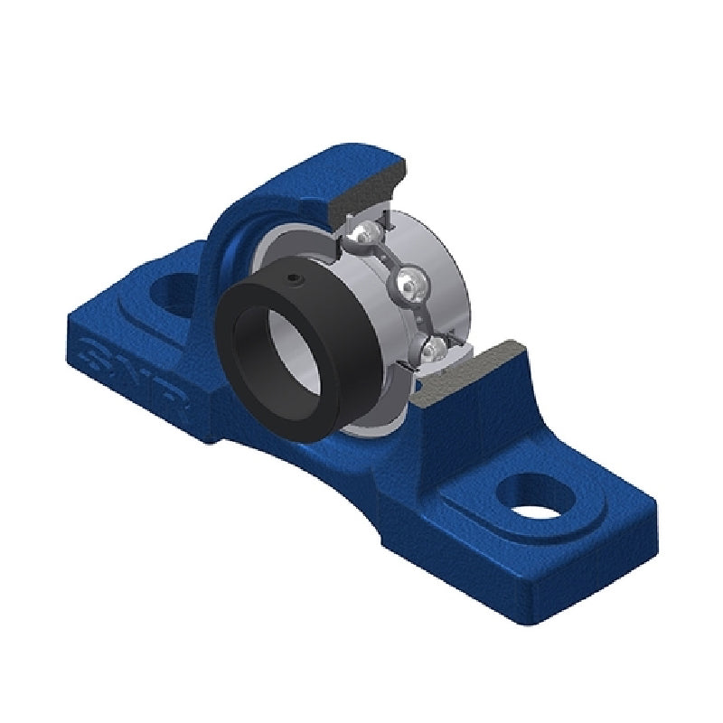 SNR EXP318 Metric Cast Iron Two Bolt Pillow / Plummer Block Housing with 90mm Eccentric Collar Insert - Allow 2-3 Days