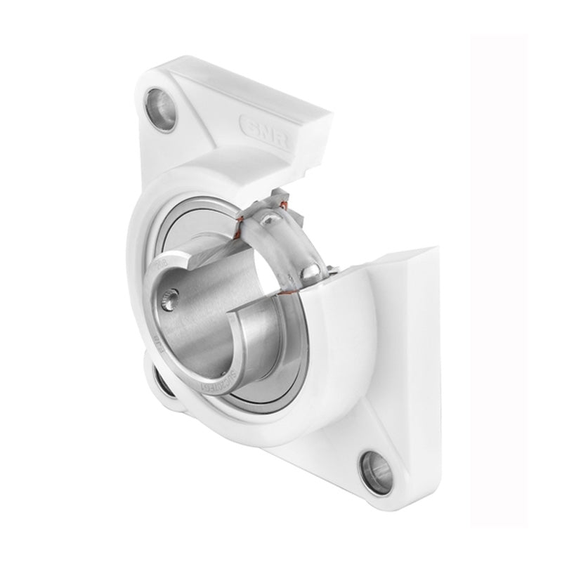 SNR SUCFPL208FG1 Metric Sentinel Thermoplastic Four Bolt Square Flanged Bracket Housing Unit with40mm Bore Insert - Allow 2-3 Days