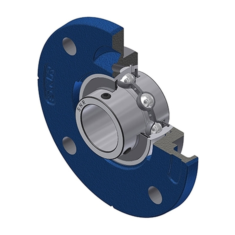 SNR UCFCE205 Metric Four Bolt Cast Iron Round Flanged Housing with 25mm Insert - Allow 2-3 Days