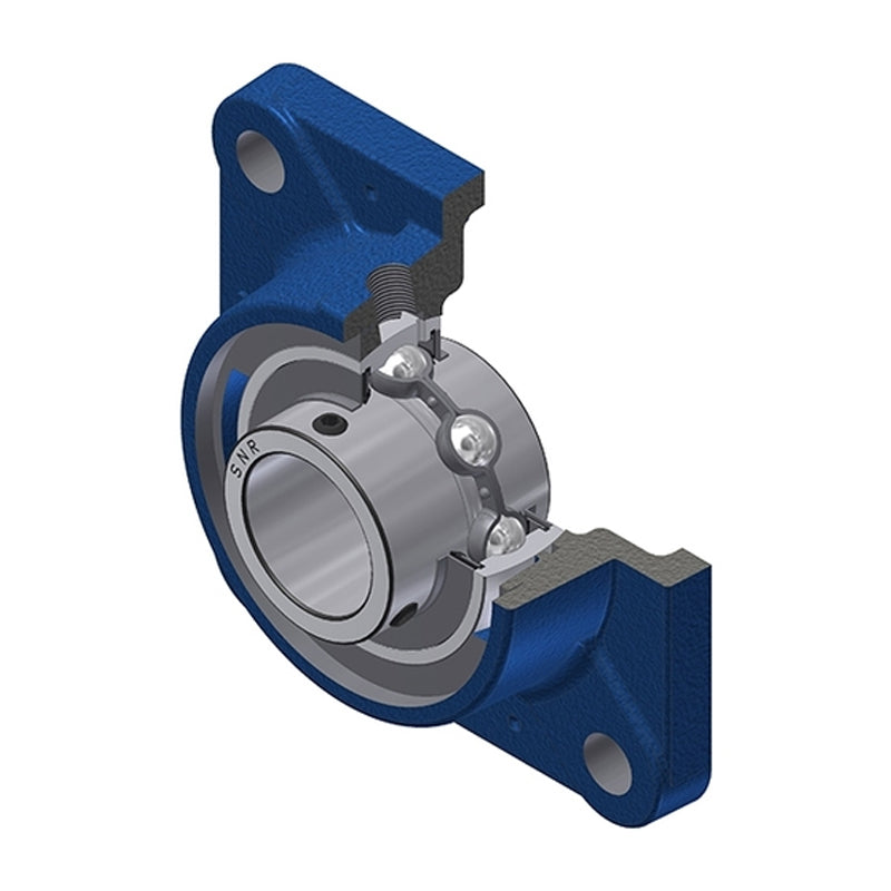 SNR UCFE209-27N Imperial Four Bolt Square Cast Iron Flange Housing with 1-11/16 inch Bore Insert - Allow 2-3 Days