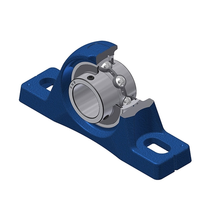 SNR UCPLE202 Metric Cast Iron Two Bolt Pillow / Plummer Block Housing with 15mm Bore Insert - Allow 2-3 Days