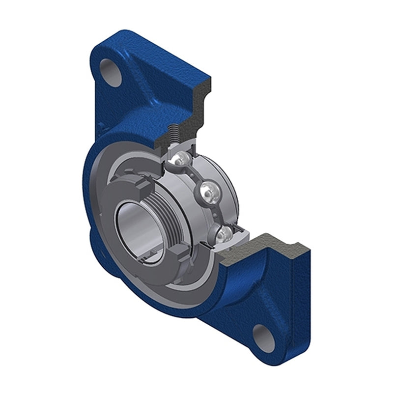 SNR UKF210HN Metric Four Bolt Square Cast Iron Housing Insert and Adaptor Sleeve Fits 45mm Shaft - Allow 2-3 Days