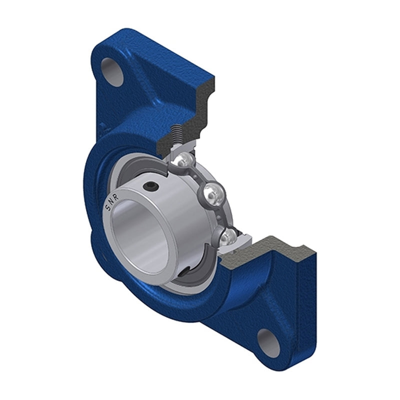 SNR USF212 Metric Four Bolt Square Cast Iron Flange Housing with 60mm Bore Insert