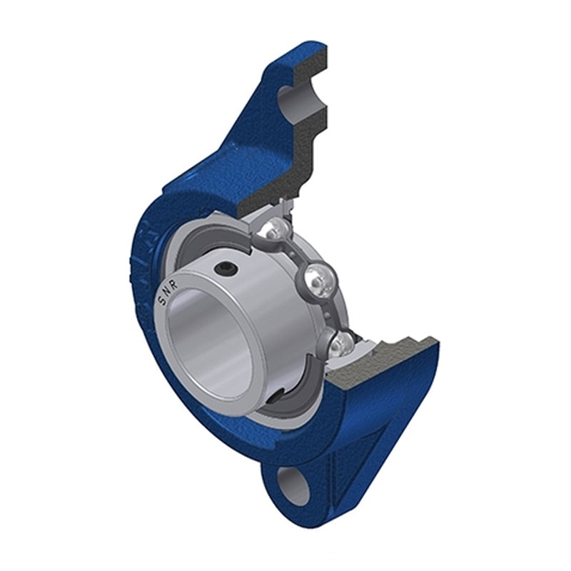 SNR USFLE201 Metric Two Bolt Oval Cast Iron Flange Housing with 12mm Bore Insert - Allow 2-3 Days