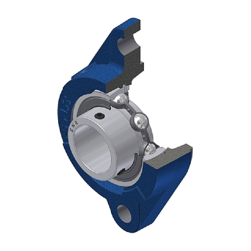 SNR USFLZ203 Metric Two Bolt Oval Cast Iron Flange Housing with 17mm Bore Insert - Allow 2-3 Days
