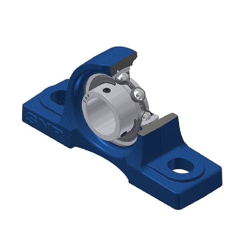 SNR USP212 Metric Cast Iron Two Bolt Pillow / Plummer Block Housing with 60mm Bore Insert - Allow 2-3 Days