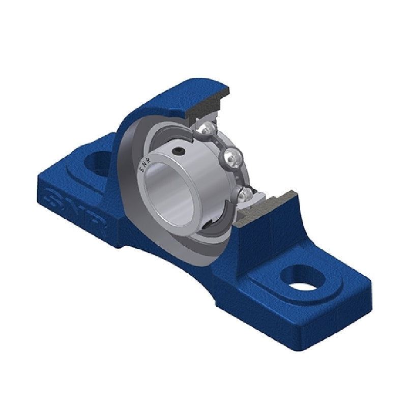 SNR USP205N Metric Cast Iron Two Bolt Pillow / Plummer Block Housing with 25mm Bore Insert - Allow 2-3 Days