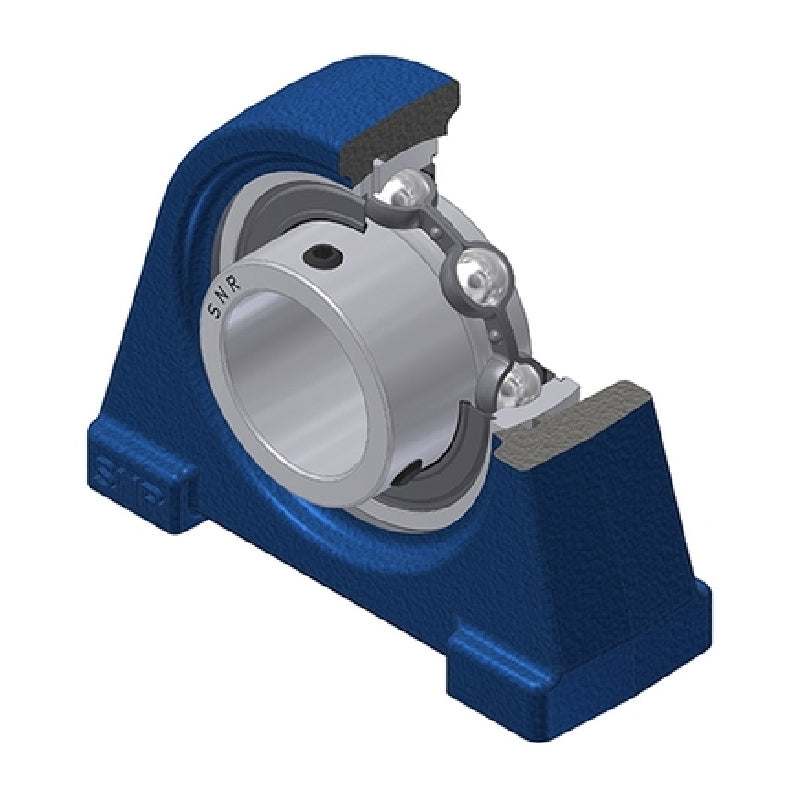 SNR USPAE203 Threaded Base Small Footprint Metric Pillow / Plummer Block Housing Supplied with 17mm Bore Insert - Allow 2-3 Days