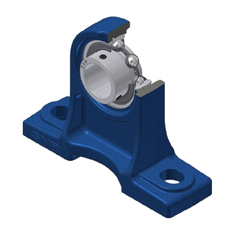 SNR USPH206 Metric Cast Iron High Centre Height Two Bolt Pillow / Plummer Block Housing with 30mm Bore Insert - Allow 2-3 Days