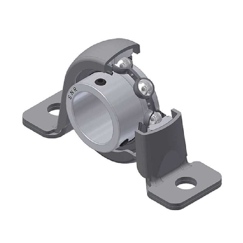 SNR USPP201 Metric Pressed Steel Two Bolt Plummer Block Housing with 12mm Insert - Allow 2-3 Days