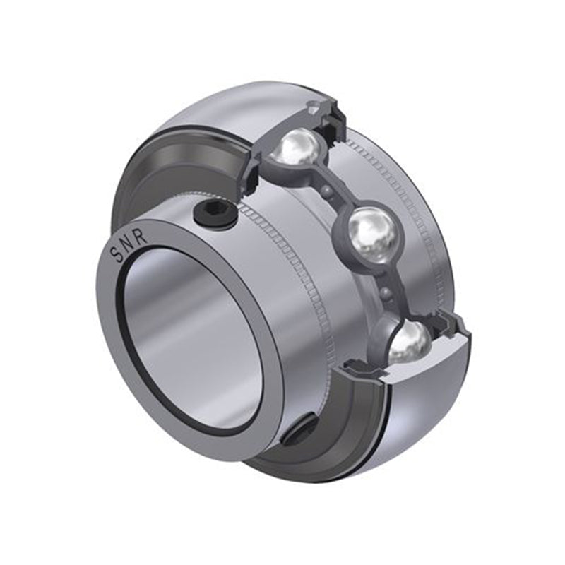 SNR UC309AGR Metric Full Width Spherical Outer Agricultural Bearing Insert 45mm Bore 100mm Outside Diameter with Grub Screws - Allow 2-3 Days