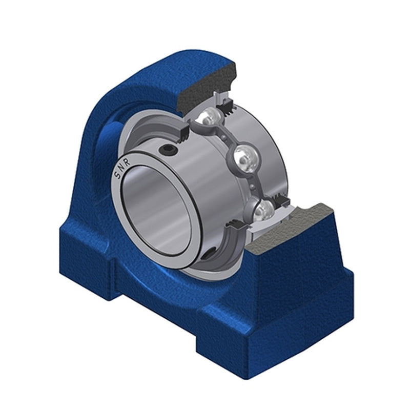 SNR UCPG205L3 Metric Cast Iron Two Bolt Pillow / Plummer Block Housing with 25mm Bore Insert with Triple Lip Seal - Allow 2-3 Days
