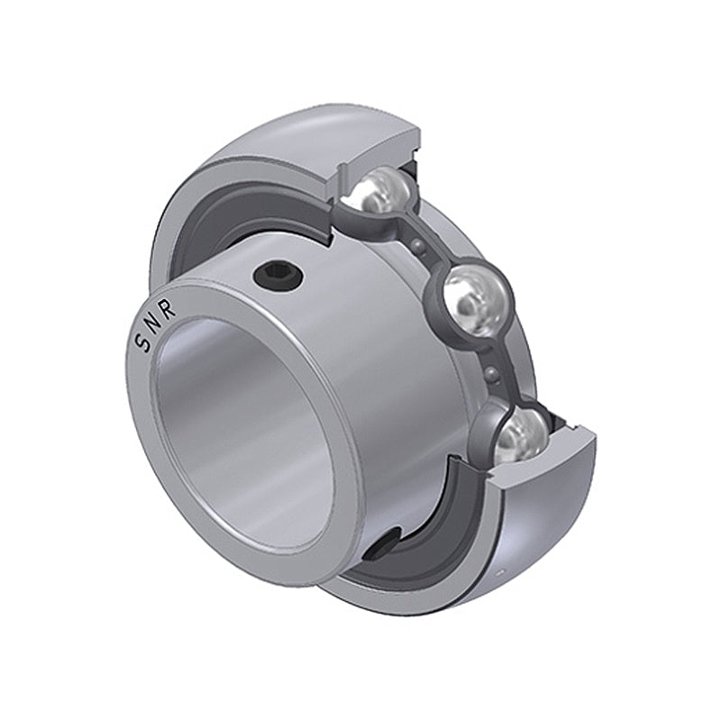 SNR US201G2 Metric Flatback Spherical Outer Bearing Insert 12mm Bore 40mm Outside Diameter with Grub Screws - Allow 2-3 Days
