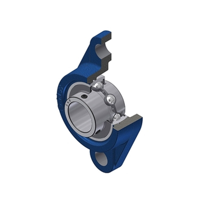 SNR USFL210 Metric Two Bolt Oval Cast Iron Flange Housing with 50mm Bore Insert - Allow 2-3 Days