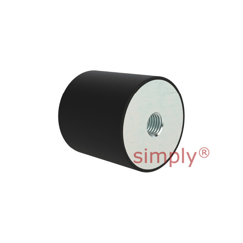 High-Performance Female Rubber Cylindrical Bump Stop 25x15mm M8 Thread