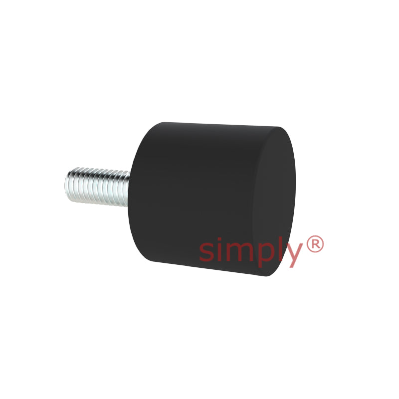 High-Performance Male Rubber Cylindrical Bump Stop 60x40mm M10 Thread