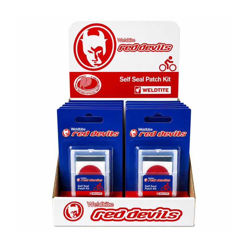 Carded Display of 12 x 6 Packs Red Devil Self Sealing Patch Repair Kits