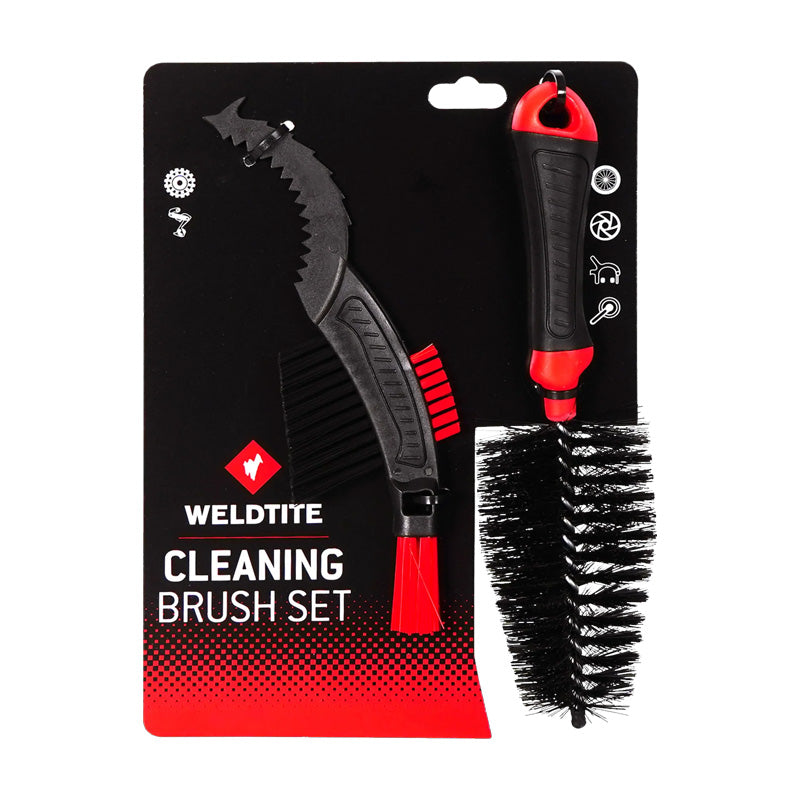 Set of 2 Weldtite Dirtwash Tapered Spoke Frame Brake and Sprocket Cycle Brushes
