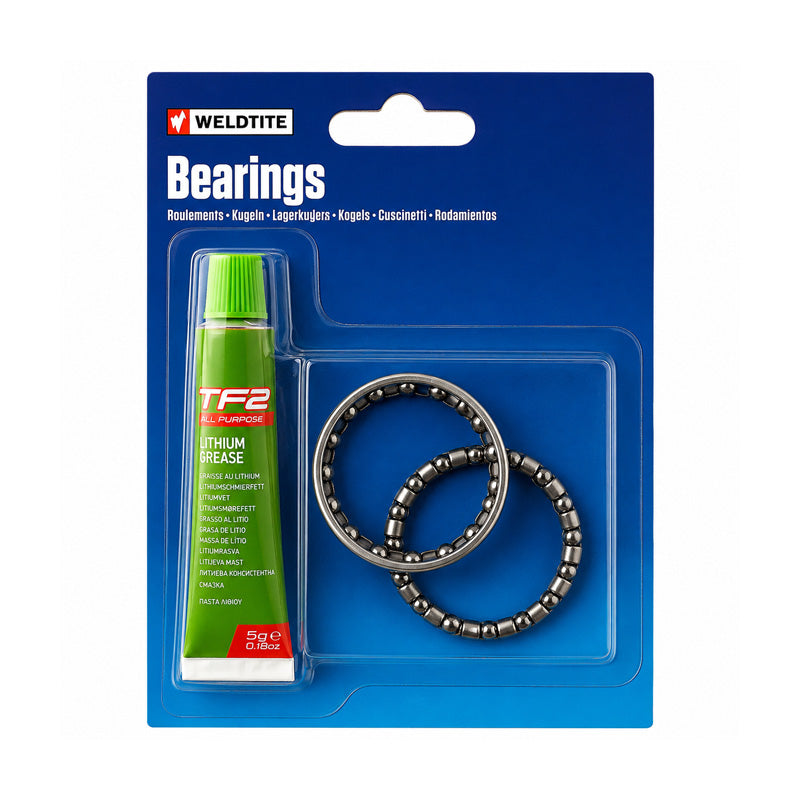 2x 3/16 inch ATB/BMX Case Hardened Ball Bearings in Cage Retainers and TF2 Grease