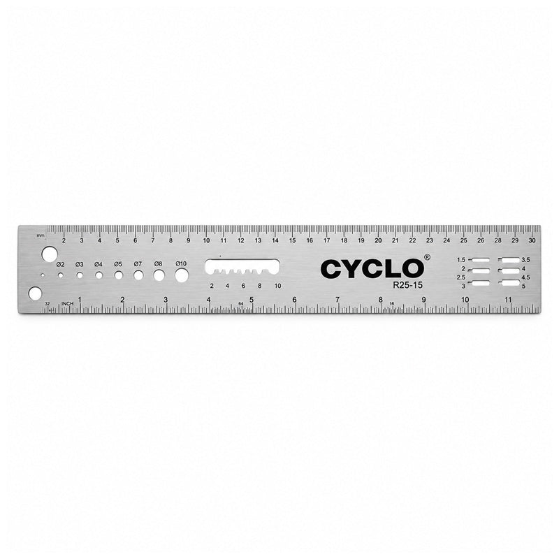 Cyclo Stainless Steel Spoke Ruler Measures 1.6 to 4mm Spokes