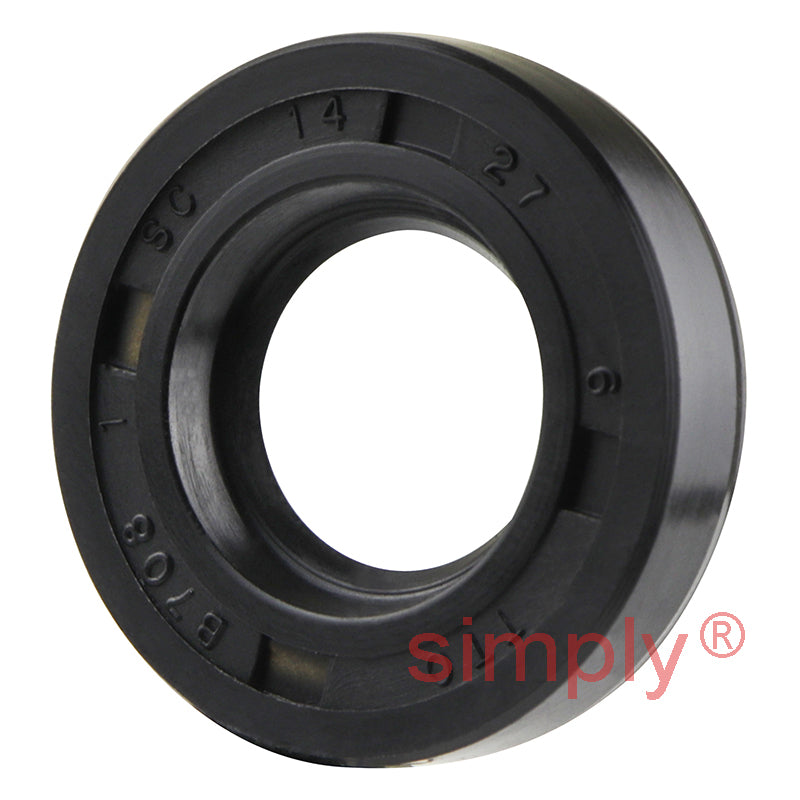 14x27x6mm Nitrile Rubber Single Lip Rotary Shaft Oil Seal with Garter Spring SC / R21