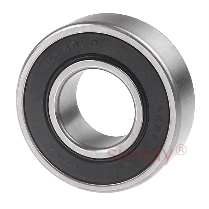 Major Brand 1623RS Open Type with 1 Rubber Seal Deep Groove Ball Bearing 0.625x1.375x0.4375 inch