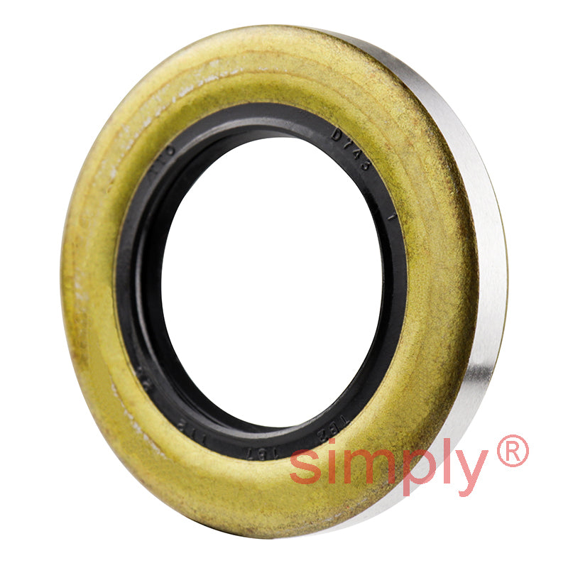 1.12x1.87x0.25 inch Metal Cased Nitrile Rubber Double Lip Rotary Shaft Oil Seal with Garter Spring R6 / TB Style