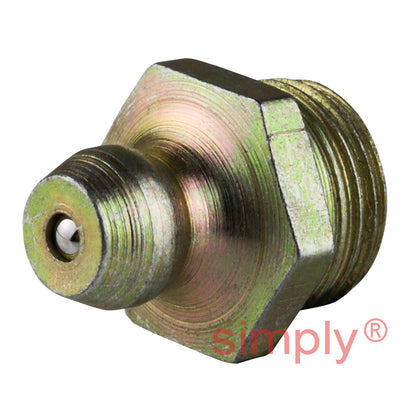 1/8x28 BSPT Hardened Mild Steel Zinc Plated Straight Hydraulic Grease Nipples 