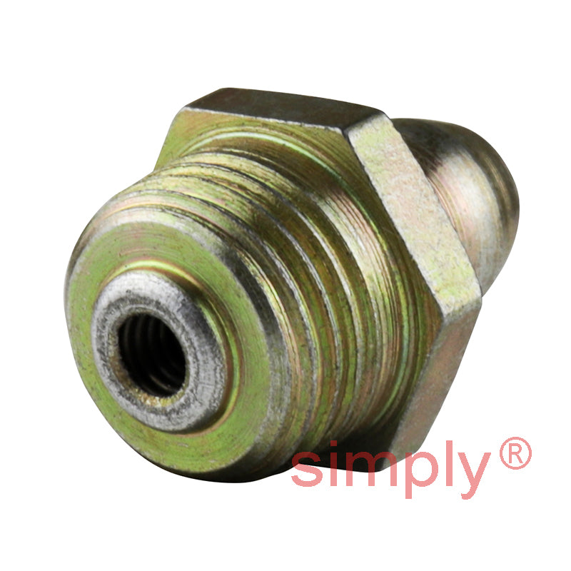 1/8x28 BSPT Hardened Mild Steel Zinc Plated Straight Hydraulic Grease Nipples 