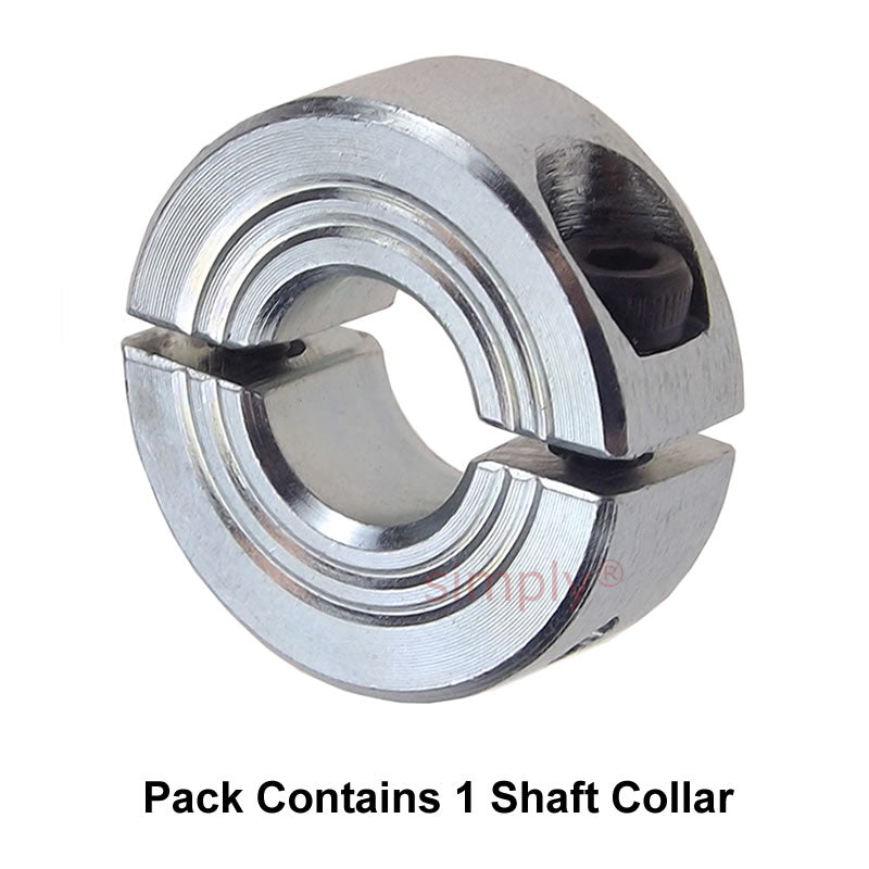 CADB35Z Zinc Plated En8 Steel Double Split Shaft Collar 35x57x15mm with Clamp Bolt