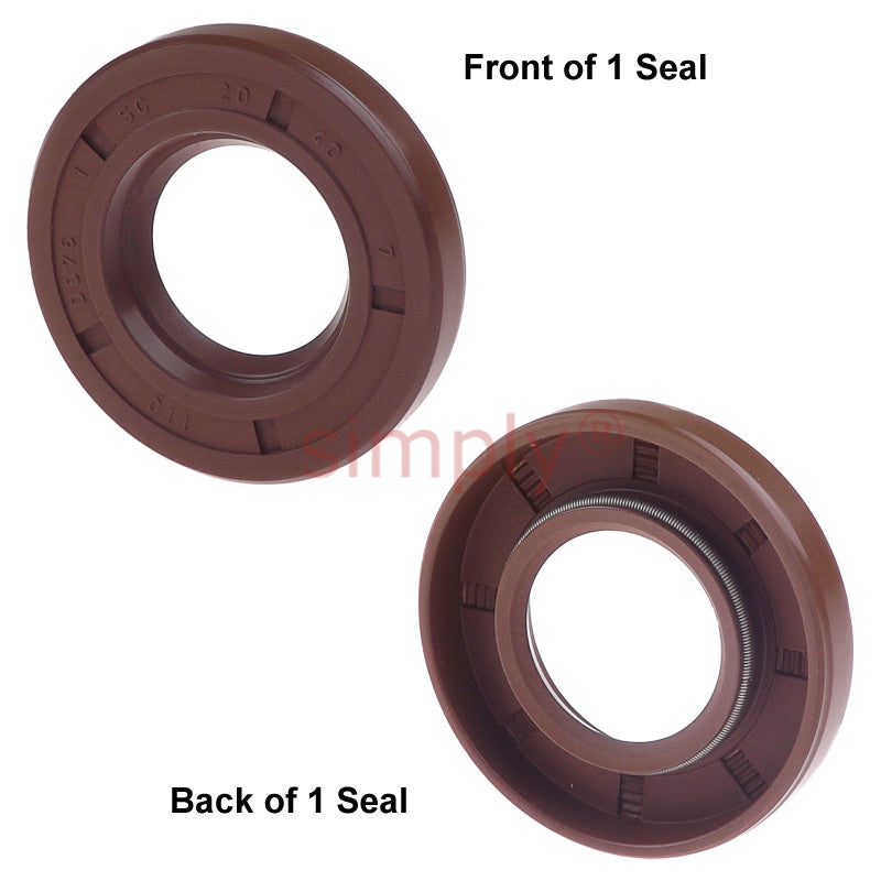20x40x7mm SC / R21 Single Lip FKM Rubber Metric Rotary Shaft Oil Seal with Garter Spring