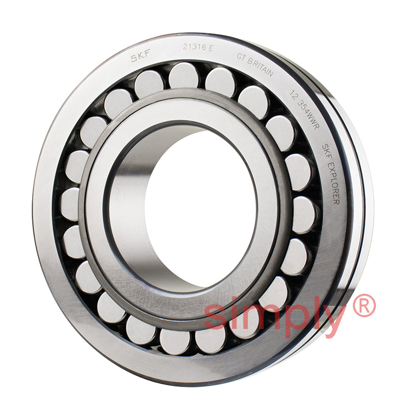 SKF 21316E Spherical Roller Bearing with Cylindrical Bore 80x170x39mm
