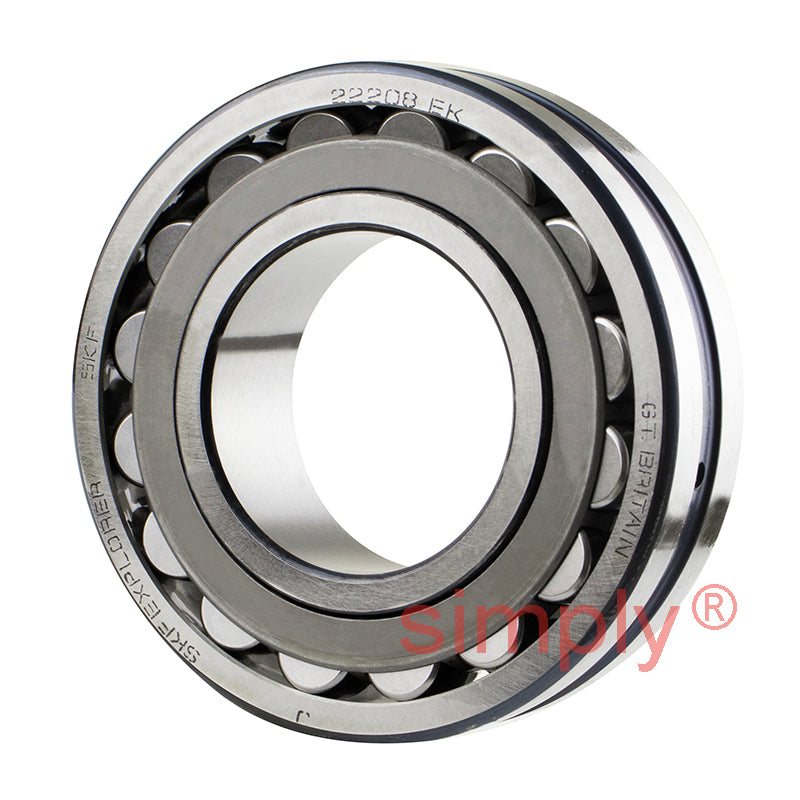 SKF 22208EK Spherical Roller Bearing with Taper Bore 40x80x23mm