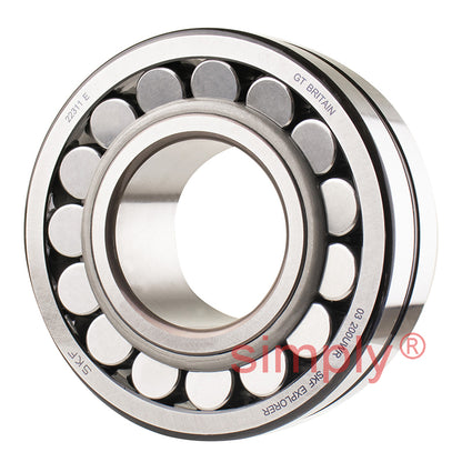 SKF 22311E Spherical Roller Bearing with Cylindrical Bore 55x120x43mm